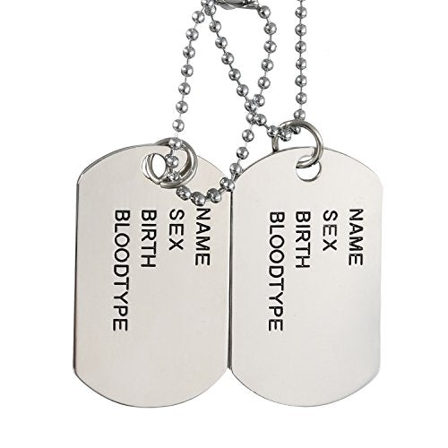 OIDEA Collana Dog Tag Uomo Militare Lega con Pendente Argento - Ilgrandebazar