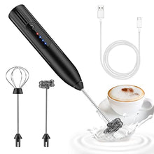 Carica l'immagine nel visualizzatore di Gallery, EBUYFIRE Montalatte Elettrico, Frullino Elettrico USB Ricaricabile Schiumatore Latte, 3 Velocità Regolabile 2 Fruste Elettriche Per Cappuccino, Caff