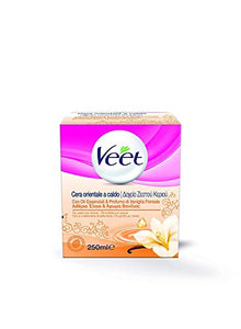 Veet Cera Orientale a Caldo con Oli Essenziali, 250 ml