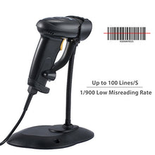 Carica l&#39;immagine nel visualizzatore di Gallery, Neoteck Barcode Scanner USB Lettore Codice a Barre Automatico con Lungo Nero