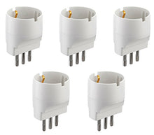 Carica l'immagine nel visualizzatore di Gallery, Electraline 92292 Set Adattatori da Schuko a Spina Confezione Da 5, Bianco