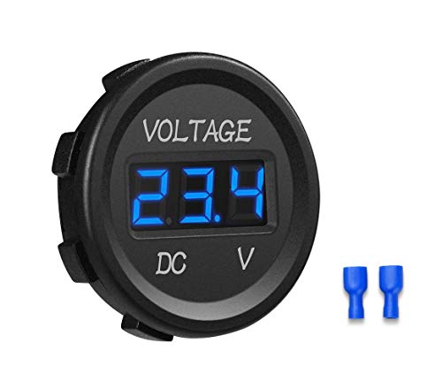 YGL Voltmetro DC 24v / 12v Auto/Moto Impermeabile Tensione Corrente Blu - Ilgrandebazar