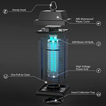 Carica l&#39;immagine nel visualizzatore di Gallery, PALONE Lampada Antizanzare Elettrica, 20W 4500V UV Lampada Repellente Zanzare, Impermeabile IPX4 Trappola Zanzare Elettrico Per Campeggio, Giardino, Interni ed Esterni, Silenzioso e Sicuro