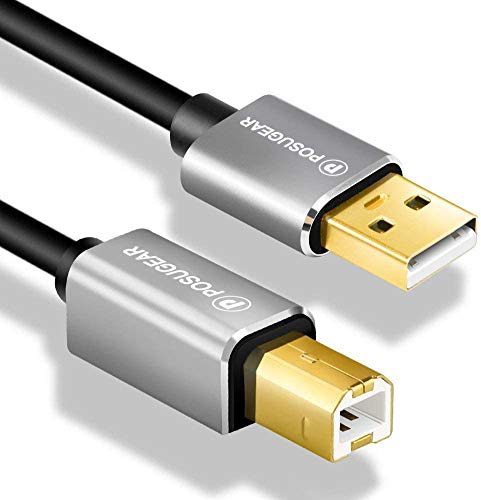 [3M]Cavo Stampante 3 Metri , POSUGEAR USB 2.0 Cavetto Placcato oro per...