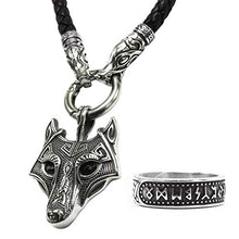 Carica l&#39;immagine nel visualizzatore di Gallery, BaviPower - Collana in pelle intrecciata con ciondolo a forma di testa di... - Ilgrandebazar