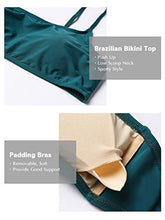 Carica l'immagine nel visualizzatore di Gallery, Costume da Bagno Donna Due Pezzi Costumi Mare Swimwear Push M, Verde Scuro - Ilgrandebazar