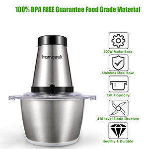 homgeek Tritatutto da Cucina Elettrico, Frullatore Multifunzione... - Ilgrandebazar