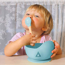 Carica l&#39;immagine nel visualizzatore di Gallery, Piattino Pappa Svezzamento Set Con Ventosa Bimbo Bambini Prima Infanzia Blu - Ilgrandebazar
