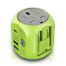 Carica l&#39;immagine nel visualizzatore di Gallery, Milool Adattatore Universale da Viaggio con QC3.0 Quick Charge 2 Porte Verde