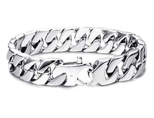 Carica l&#39;immagine nel visualizzatore di Gallery, BESTEEL Acciaio Inox Bracciali Uomo Semplice Catena Cubana Bracciale Grossa... - Ilgrandebazar