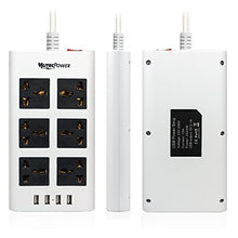 Carica l&#39;immagine nel visualizzatore di Gallery, MutecPower Universale multipresa Ciabatta con 6 Prese e 4 Porte USB Spina EU - Ilgrandebazar