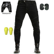 Carica l'immagine nel visualizzatore di Gallery, WCCI Uomo Moto Biker Jeans Pantaloni da M=33" (85cm waist), Nero