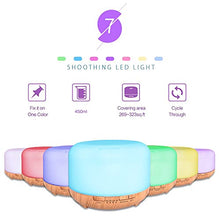 Carica l'immagine nel visualizzatore di Gallery, Diffusore con 6 * 10 ml di Olio Essenziale Puro, e Aromi da 450 ml , Umidificatore Diffusore per Aromaterapia con Modalità Nebbia Regolabile e LED a 7 Colori