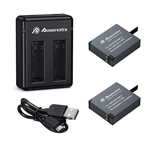 Powerextra - 2 batterie ricaricabili da 1500 mAh e doppio caricatore USB...