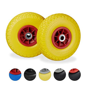 relaxdays 2X Ruote per Carriola, in Gomma Antipanne, 3.00-4", ASSE 20mm,...