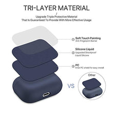 Carica l&#39;immagine nel visualizzatore di Gallery, Miracase - Custodia protettiva in silicone per Airpods Pro, triplo Blu navy.