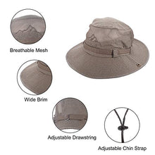 Carica l&#39;immagine nel visualizzatore di Gallery, Obling Cappello estivo, unisex, a tesa larga, protegge dai raggi UV, Khaki
