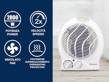 Carica l'immagine nel visualizzatore di Gallery, BEPER P203TER201 Termoventilatore da Bagno con Termostato Regolabile - Scaldino Elettrico Bagno Basso Consumo, 2000W