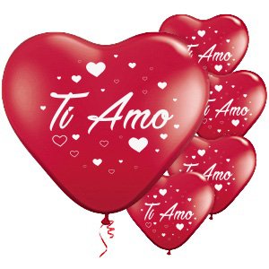 Palloncino a cuore in ceramica Rosso