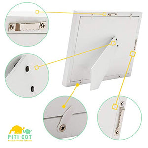 PITI COT Cornice Impronte Neonato - Kit Lettere Numeri e 4 Cornici Colorate...