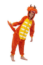 Carica l'immagine nel visualizzatore di Gallery, emmarcon Kigurumi Pigiami Animali da 120/altezza 115-125, Dinosauro Arancione - Ilgrandebazar