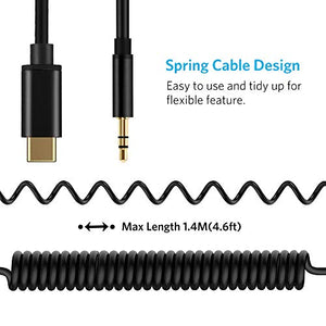 USB C a 3,5 mm jack audio Aux Cavo, 1,4 M adattatore Tipo C cavo per...