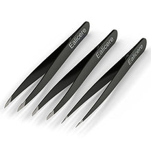 Carica l&#39;immagine nel visualizzatore di Gallery, 3 Pinzette per Sopracciglia, Acciaio Inossidabile, Oblique Appuntite Piattee...