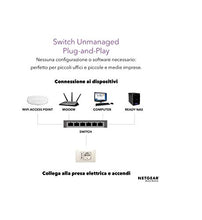 Carica l&#39;immagine nel visualizzatore di Gallery, Netgear GS305 Switch Ethernet 5 porte, Gigabit desktop, hub ethernet...
