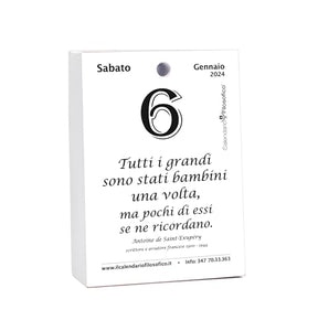 Il Calendario Filosofico 2024, Il Primo e L'Originale Calendario da Tavolo con 365 Giorni di Frasi Filosofiche, Leggi Ogni Giorno Una Frase, Ideato e Creato a Bologna, Formato A6 da 10x14 cm