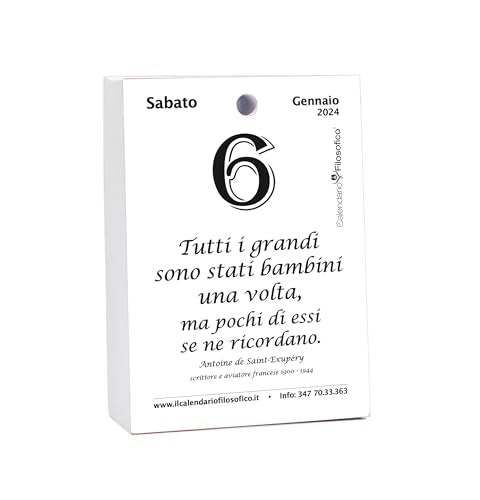 Il Calendario Filosofico 2024, Il Primo e L'Originale Calendario da Tavolo con 365 Giorni di Frasi Filosofiche, Leggi Ogni Giorno Una Frase, Ideato e Creato a Bologna, Formato A6 da 10x14 cm
