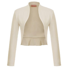 Carica l'immagine nel visualizzatore di Gallery, Belle Poque Donna Coprispalle Corta a Maniche Lunghe con Frontale Aperto da Donna Bolero Shrug