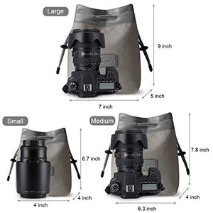 S-ZONE Borsa per Fotocamera Morbida Inserto DSLR Large, Grigio chiaro