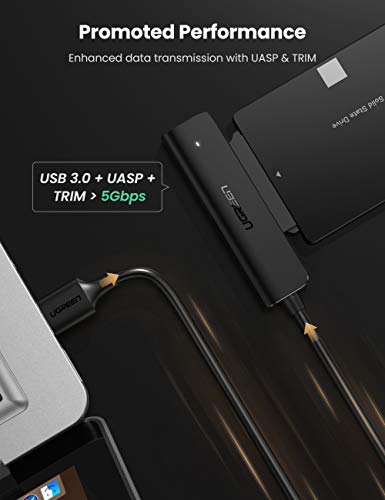 UGREEN Adattatore USB 3.0 a SATA per SSD HDD 2.5’’, Cavo 6TB Supporta...