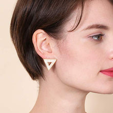 Carica l&#39;immagine nel visualizzatore di Gallery, BONALUNA Da Donna Geometrica Cornice Cavi con Mano Glitter Crema Triangle - Ilgrandebazar