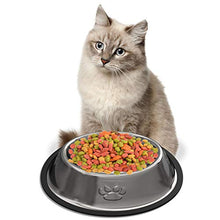 Carica l'immagine nel visualizzatore di Gallery, 3 Pezzi Ciotole Gatto, Piotola Cibo in Acciaio Inox Antiscivolo per...