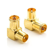 Carica l'immagine nel visualizzatore di Gallery, deleyCON Angolo d'angolo IEC 90° Connettore SET Placcato Oro 2 Pezzi - Ilgrandebazar