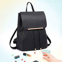 Carica l&#39;immagine nel visualizzatore di Gallery, Miss Lulu Borsa a Tracolla Zaino Casual in Pelle PU Moda Donna (Nero) Nero