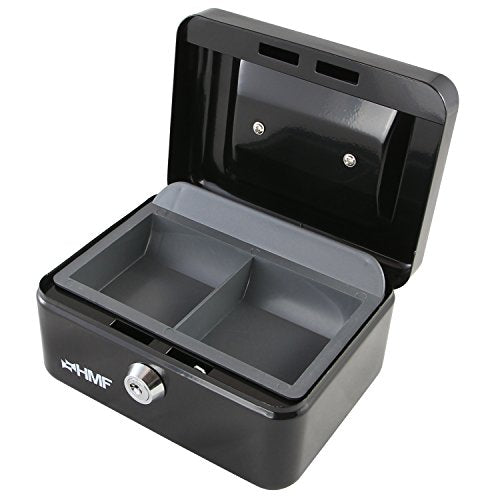 HMF 10215-02 Cassetta Portavalori con Vassoio Portamonete 15 x 12 x 8 Nero - Ilgrandebazar