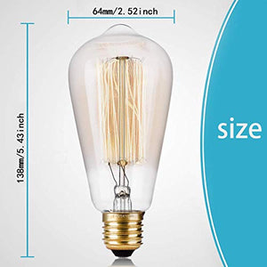 Wedna 60W Edison Vintage lampadina ST64 E27 lampada bar stile 4X - Ilgrandebazar