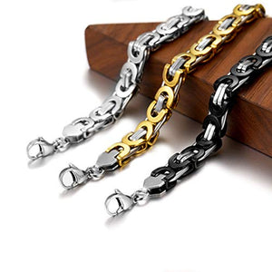 ChainsHouse Bracciale unisex in acciaio inossidabile Braccialetto Nero 8 Mm - Ilgrandebazar