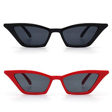 Carica l&#39;immagine nel visualizzatore di Gallery, GQUEEN Occhiali da Sole a Gatto Protezione UV Y Nero &amp; Rosso - Ilgrandebazar