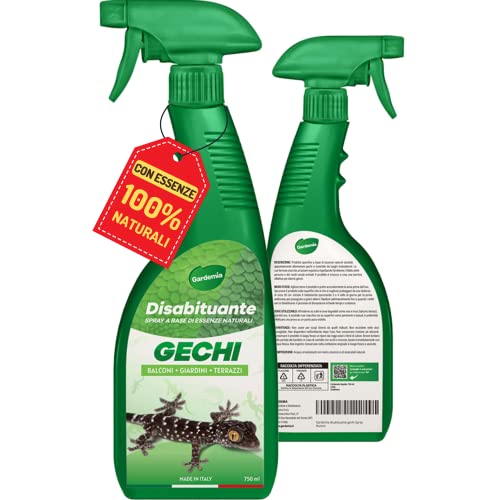 Gardemia Disabituante Anti Gechi 750ml Spray Sgradito Azione Naturale Barriera Vegetale Che Disabitua Lucertole Rettili Casa Balcone Dissuasore Alternativa Eco a Repellente Veleno Naftalina Trappole