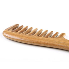 Carica l&#39;immagine nel visualizzatore di Gallery, EQLEF verde legno di sandalo a denti larghi senza mano pettine statico,... - Ilgrandebazar