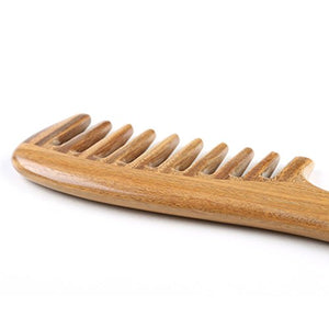 EQLEF verde legno di sandalo a denti larghi senza mano pettine statico,... - Ilgrandebazar