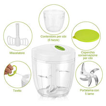 Carica l&#39;immagine nel visualizzatore di Gallery, Sedhoom Tritatutto Manuale con 5 Lame, 1000ML, Tritaverdure, Taglia Verdure...