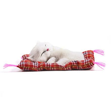 Carica l&#39;immagine nel visualizzatore di Gallery, Zerodis Simulazione Sleeping Cat Toy con Soft Mat Bed durevole Vocalize White - Ilgrandebazar