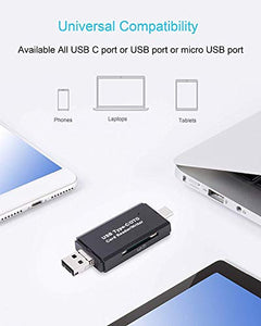 Hoonyer Lettore di Schede 3 in 1 Memoria SD/Micro SD e USB 2.0(3 1)