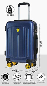 CABIN GO MAX 5610 - TROLLEY CARBON LOOK -Trolley rigido in MX5610, Blu/Giallo