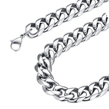 Carica l&#39;immagine nel visualizzatore di Gallery, FOCALOOK Collana da Uomo 3 6 9 12 mm Larghezza Catena Cubana Argento-12mm - Ilgrandebazar