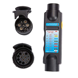 ETUKER Rimorchio Tester 7 Poli, 7 Pin rimorchio leggero tester + Adattatore - Ilgrandebazar